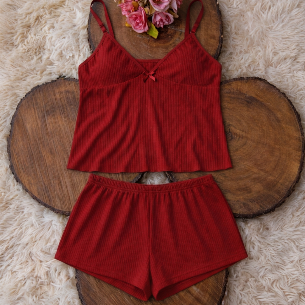 Camisete Com Short Conjunto Pijama Com Shortinho Baby Doll Roupa Dormir Lingerie Comistes Pijamas