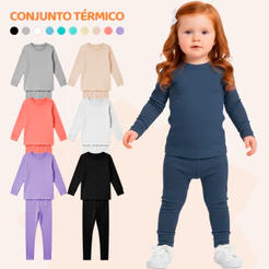 Kit 2 Conjuntos Térmicos Bebê Menina Quentinho Para Inverno Feminino De Frio Infantil Térmica Manga Longa e Calça
