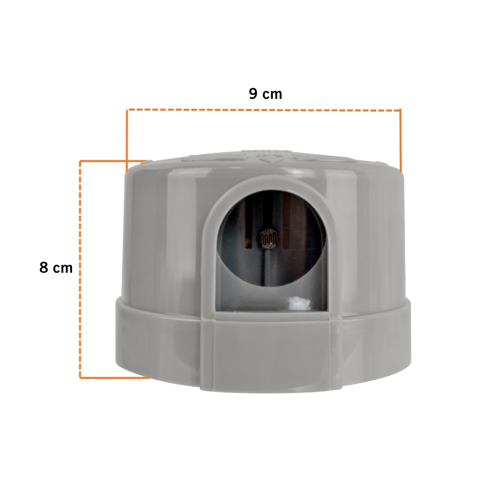 Relé Fotoelétrico Foxlux Bivolt Cinza Automático para Acionamento Automático da Iluminação