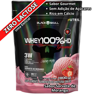 Whey Protein 100% HD Refil GOURMET 900g Pure Black Skull (Isolado - Hidrolisado - Concentrado) em Oferta na Shopee
