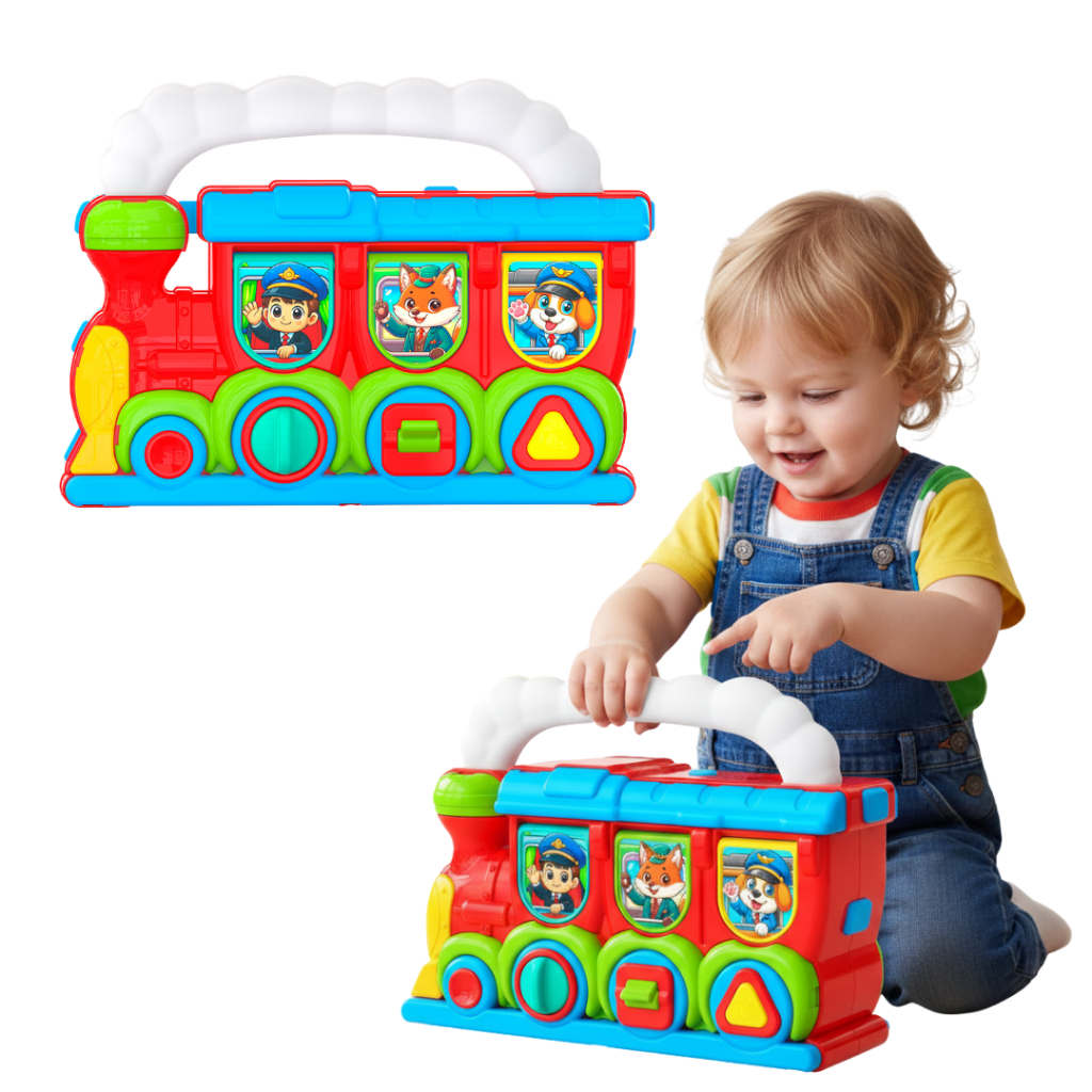 Brinquedo Educativo Trenzinho Happy Train Educativo Sensorial Atividades Interativas para Bebes