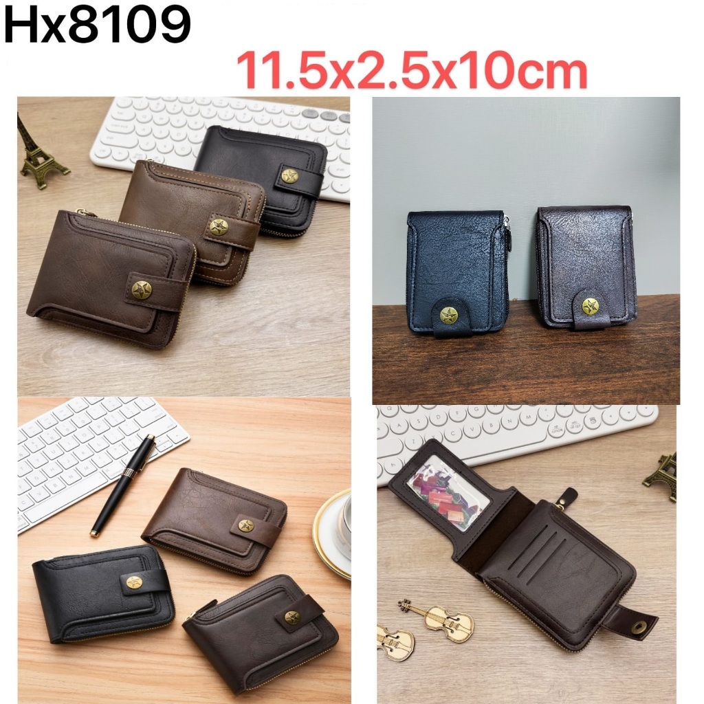 Carteira Masculina Pequena Porta Cartões de Couro Sintético 8109 em Oferta na Shopee