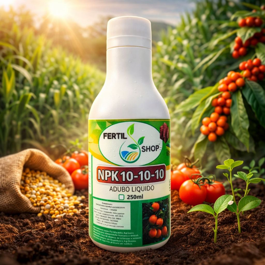 Adubo Fertilizante NPK 10-10-10 Líquido 250ml - Rende 20L– Crescimento e Floração de Plantas