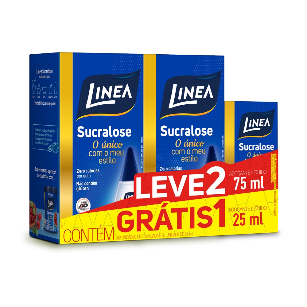 Adoçante Líquido Sucralose Pack 75ml+ 25ml- Linea