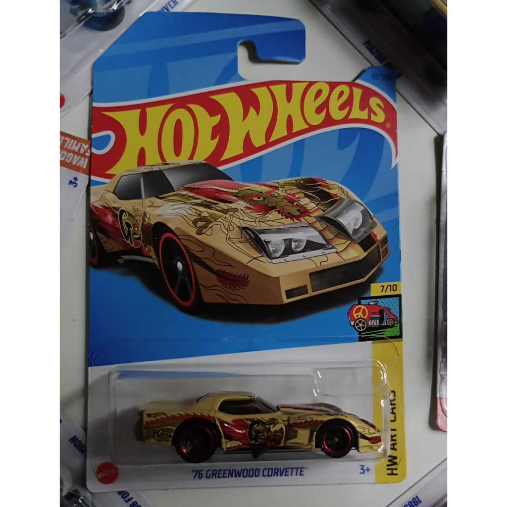 Hot Wheels 76 Greenwood Corvette HW ART CARS 7/10 - Mattel