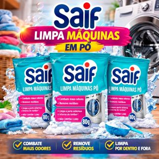 Kit 3 Saif Limpa Máquina de Lavar Roupa 80g Sachê - Higieniza Tambor Remove Odor Sem Cloro em Oferta na Shopee
