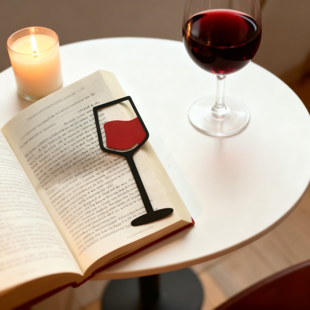 Kit 2 ou 4 - Marcador de  Página Taça de Vinho – Toque Sofisticado para Seus Livros - Marca Página