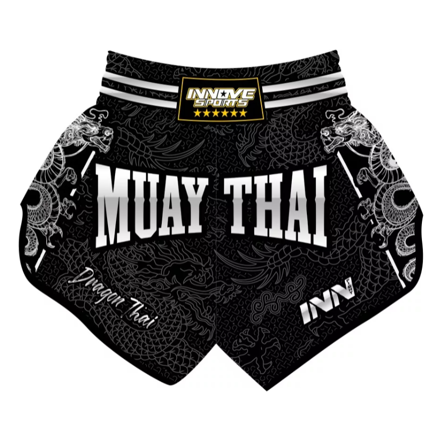 Short Muaythai Dragon Thai Unissex Modelagem Nova Tecido Premium Leve