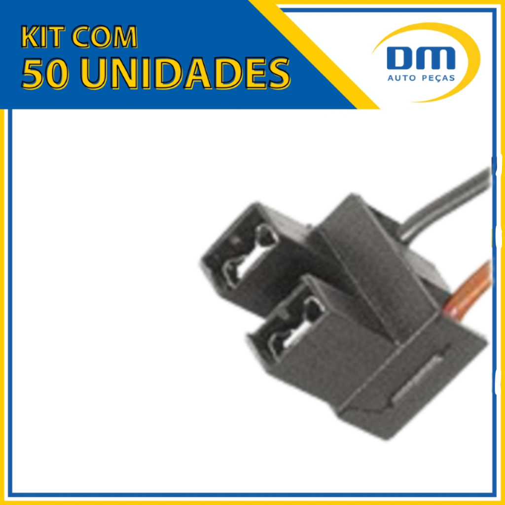 50 Soquetes Farol Lâmpada H7 Com Fio