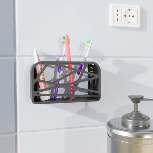 Suporte de Parede para Escovas e Pasta de Dente – Organização e Higiene no Banheiro