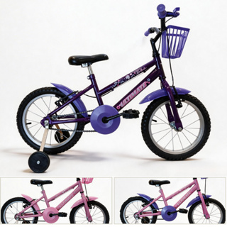 Bicicleta Infantil 4 a 6 anos aro 16 MTB com Rodinhas Cestinha e Paralamas Meninas em Oferta na Shopee