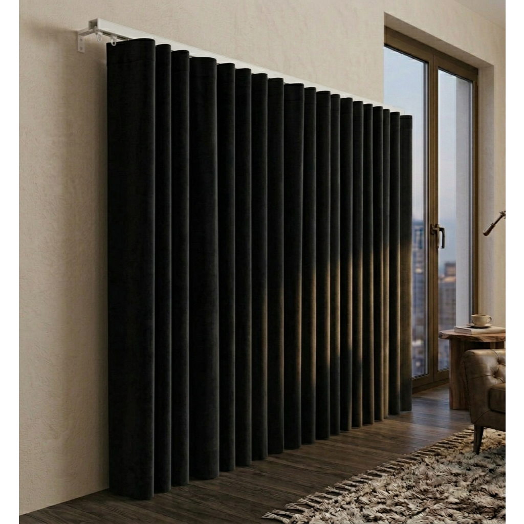 Cortina Trilho Suíço 6,00x2,80 Blackout Tecido Corta Luz em Oferta na Shopee