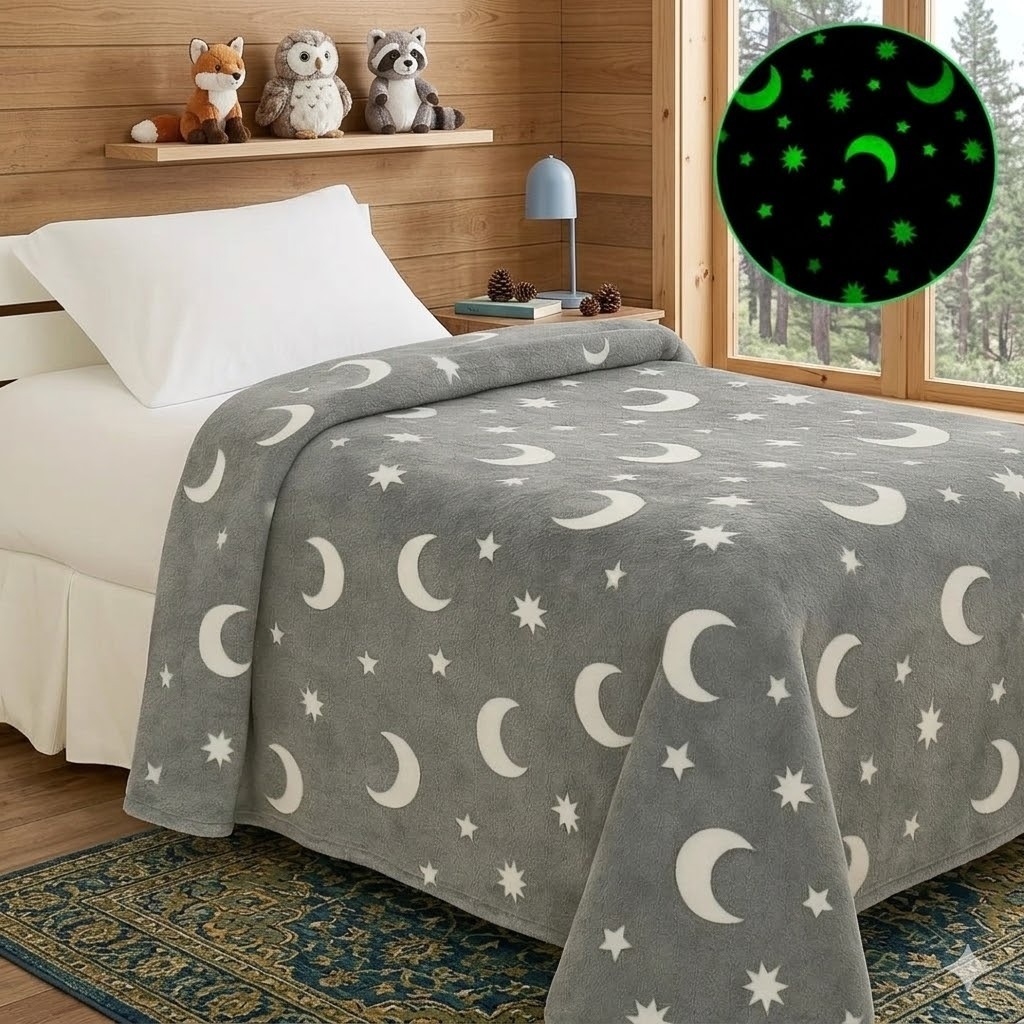 Manta Brilha no Escuro Infantil Coberta fluorescente 1.80x2.00 capivara lili as demais 1.50x2.00.