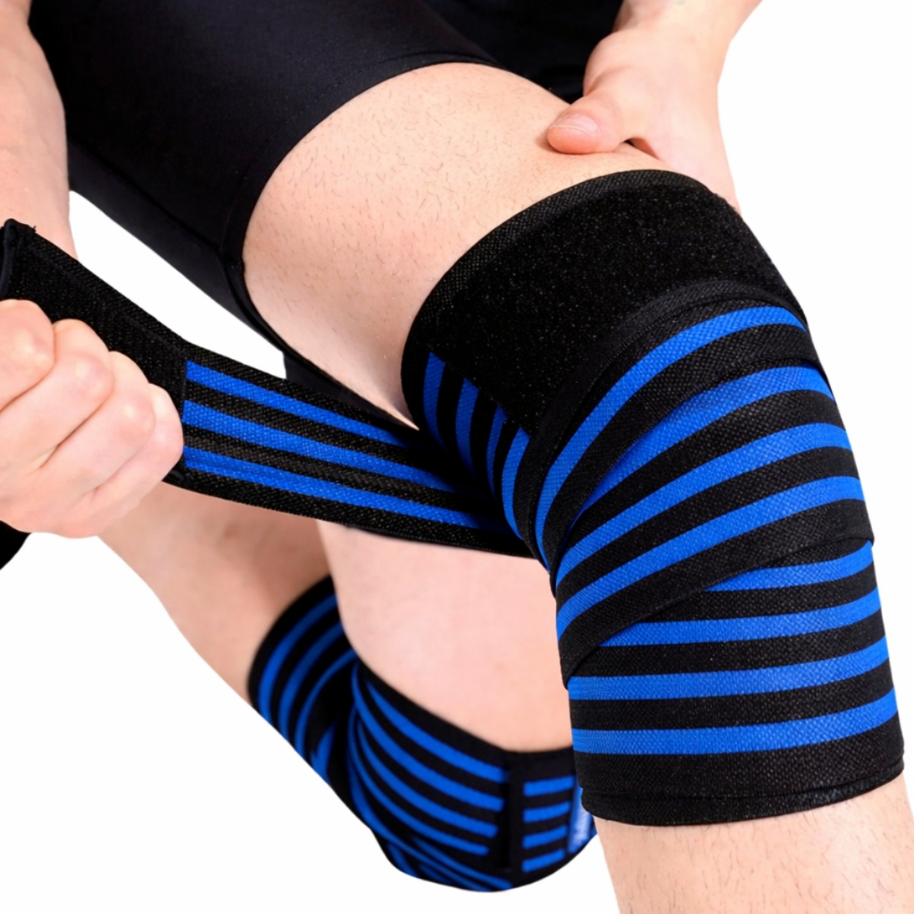Faixa Elástica Profissional Joelho e Cotovelo Bandagem de Compressão Ajustável para Treino Crossfit e Musculação