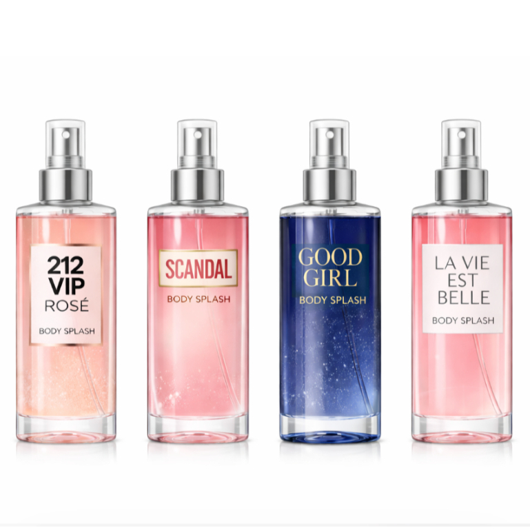 Kit Feminino Deluxe – 4-3-2-1 Body Splash Inspirados em Perfumes Importados