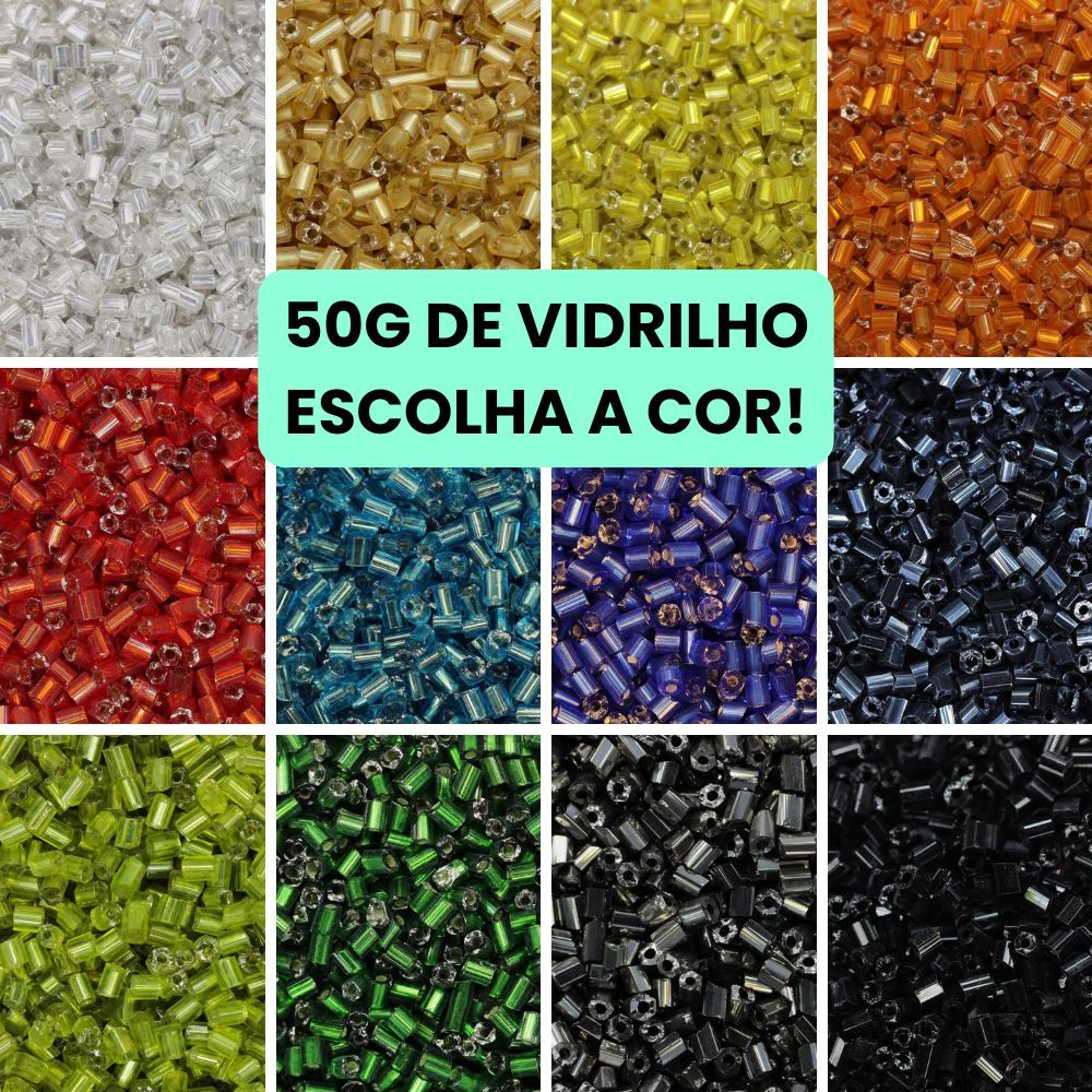 VIDRILHOS COLORIDOS PARA BORDADOS, BIJUTERIAS E ACESSORIOS, ESCOLHA A COR! PACOTE 50 GRAMAS - APROXIMADAMENTE 4000 PEÇAS