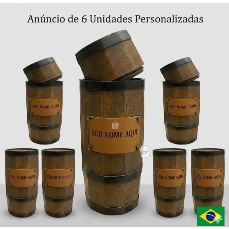 Porta Garrafas Térmico Cerveja 600ml Camisinha Para Cerveja - Estilo Madeira