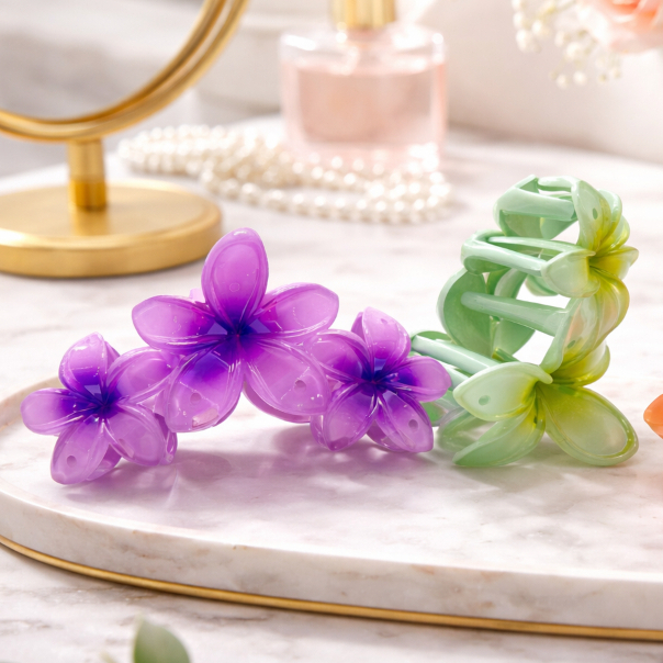 Piranha de Flor para Cabelo – Presilha Grampo Médio/Grande Colorida 11cm em Oferta na Shopee