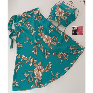 conjunto saia envelope e cropped em Oferta na Shopee