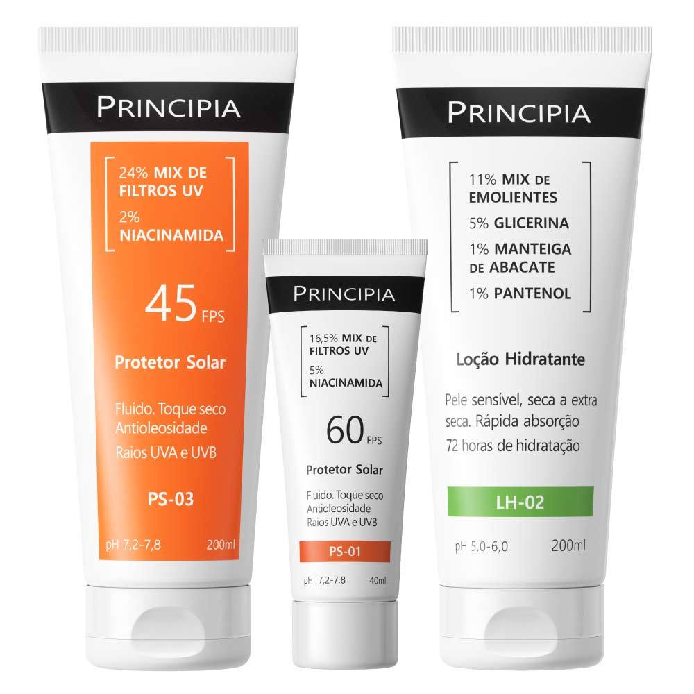 Principia Kit Praia Trio LH-02- com: LH-02 200ml, PS-01 FPS60, PS-03 FPS 45 em Oferta na Shopee