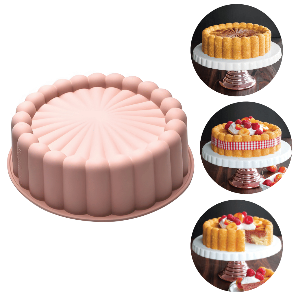 Molde de Silicone Bolo Charlotte Ballerine Cheesecake Air Fryer Forma Antiaderente Bolo Piscina