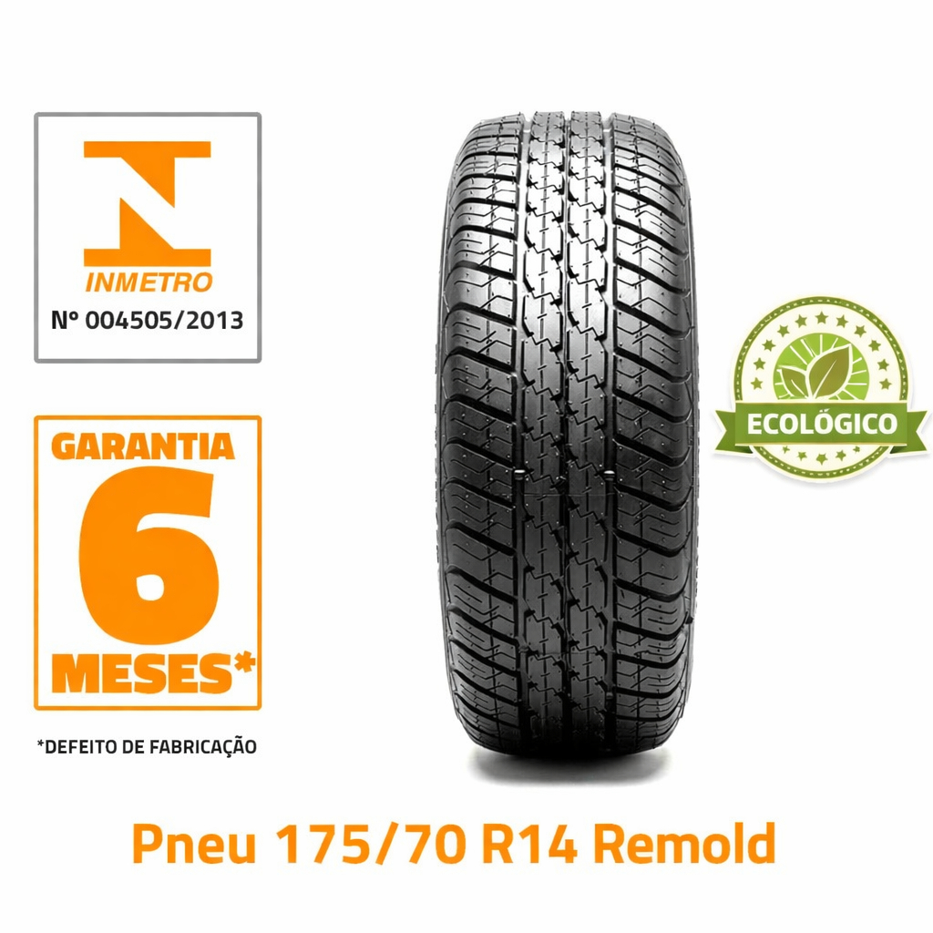 Pneu 175/70 R14 Remold Linha Premium com Melhor Custo Benefício e Grantia