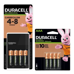 Carregador Duracell com 4 Pilhas Rec AA + 4 pilhas AAA Rec