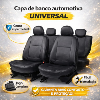 Capas Para Banco de Carro em Couro Automotivo Impermeável Universal Reforçada Fácil Insta…