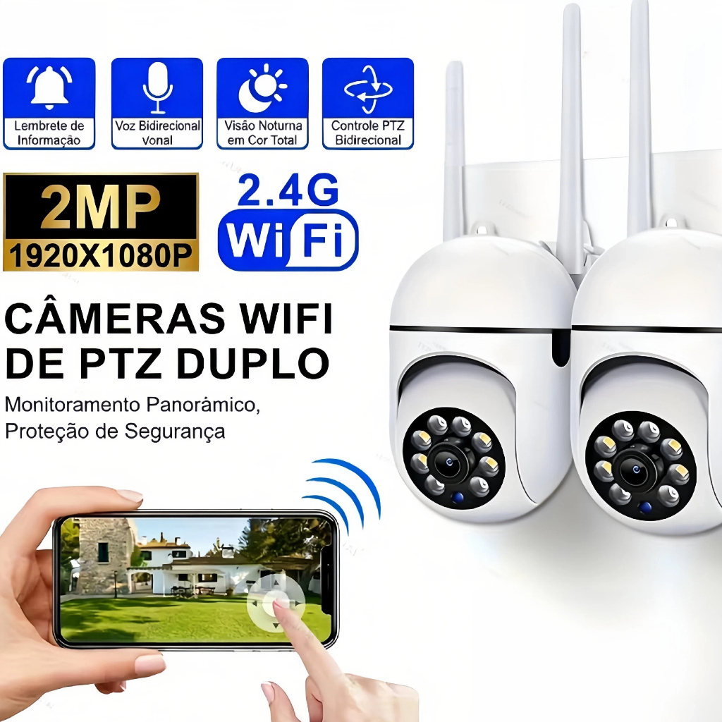 Câmeras de Segurança Resistente a Água Full HD WiFi Sem Fio 360 Infravermelho Sem Fio Casa Visão Noturna com app V720 em Oferta na Shopee