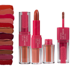 Batom Duo Matte Líquido e Bala Longa Duração Lip Twice Ruby Rose