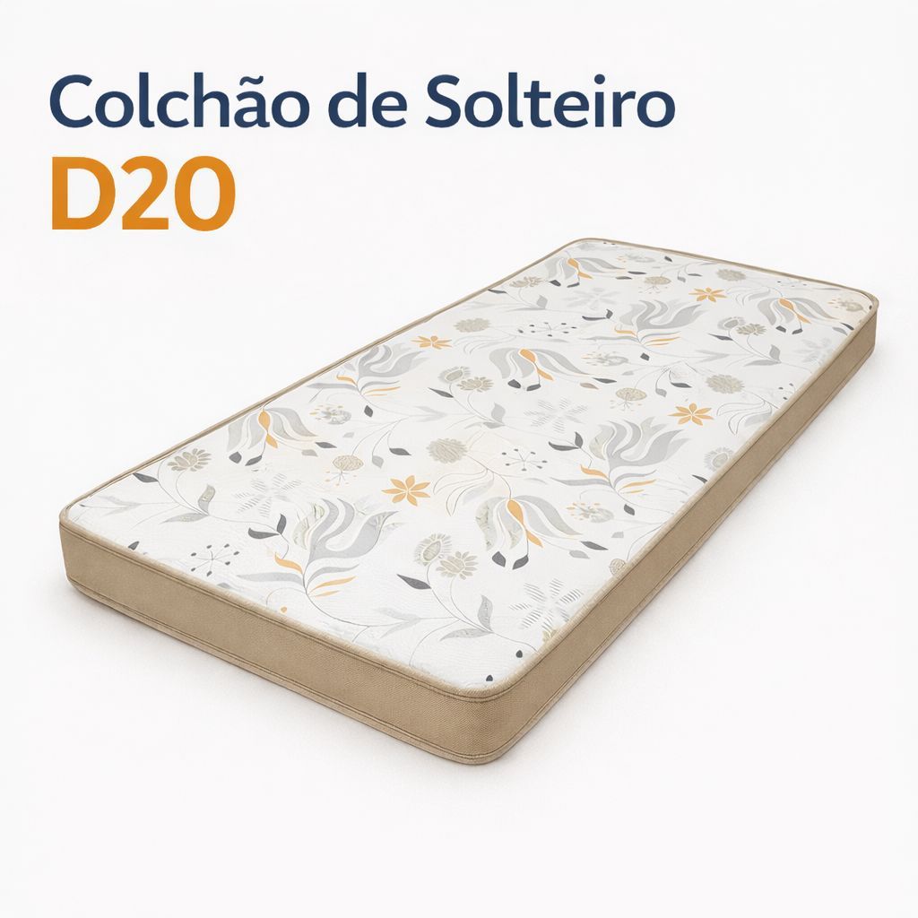 Colchão de Solteiro 188x88x12 D20 Certificado Inmetro Dupla Face Antiácaro - Envio Imediato