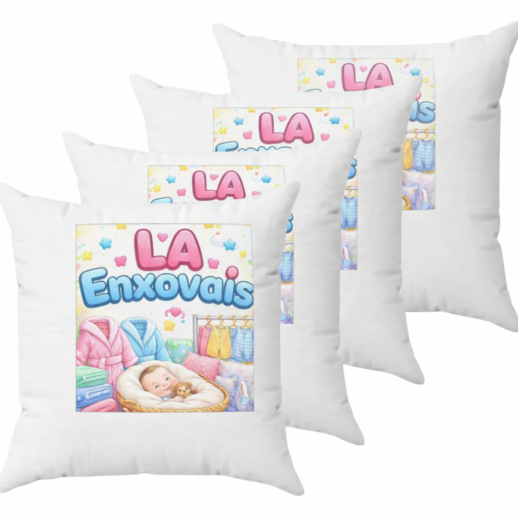 Kit 4 Refis de Almofada 50x50 Enchimento Fibra Siliconada Antialérgica Macio e Volumoso