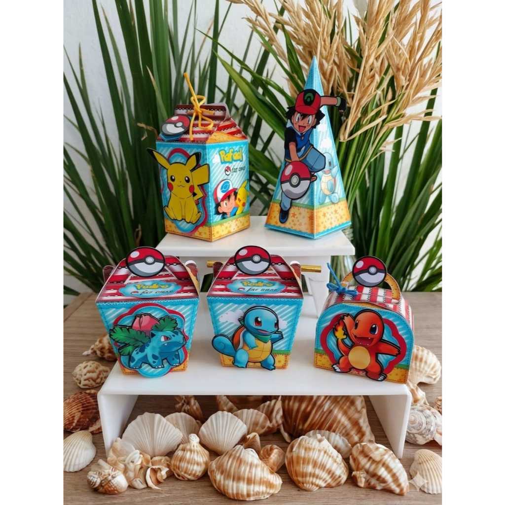 ENVIO RÁPIDO - Kit Personalizados Pokémon / Lembrancinhas Pokémon / festa pokémon / caixinhas personalizadas