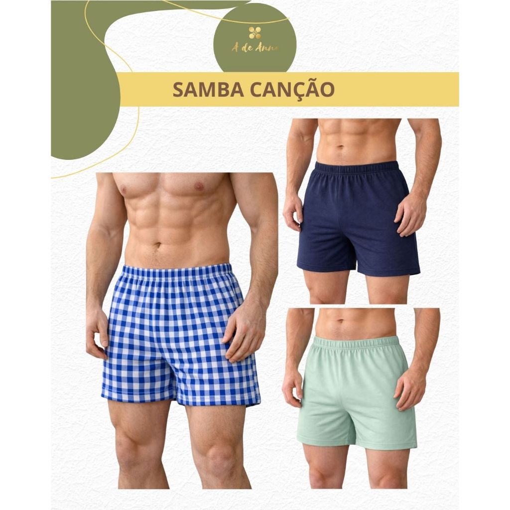 Samba Canção Masculino Suede Macio Confortável Leve Estiloso A DE ANNA