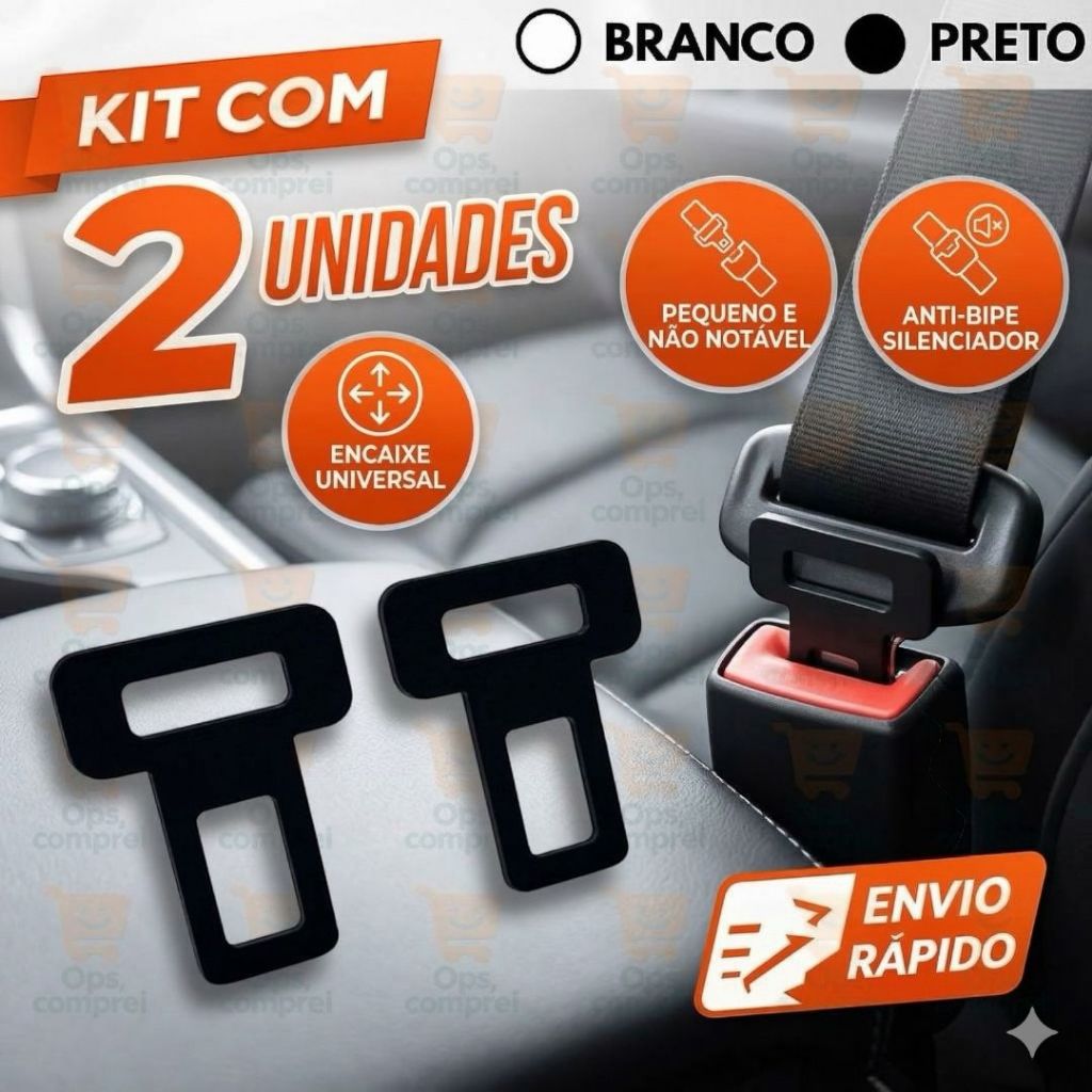 Fivela Lingueta Clip Cinto de Segurança Anti Alarme Sonoro Universal Carro