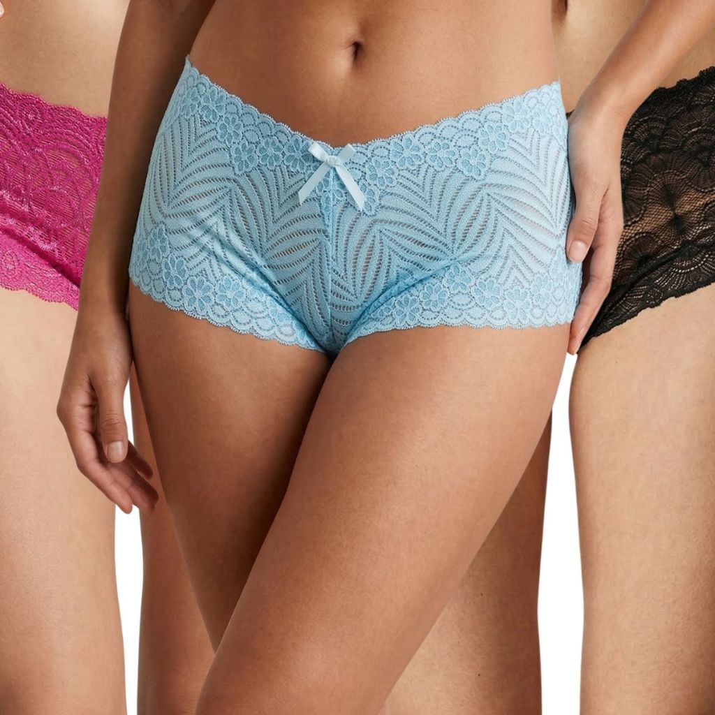 Kit 8 Calcinha feminina de renda Calesson Shortinho Conforto Íntimo forro de algodao lingerie