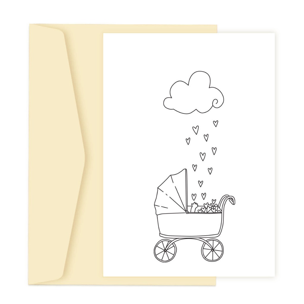 Cartão de Presente Fine Line Gluuck, Tamanho A6 + Envelope - Bebê, Nascimento. em Oferta na Shopee