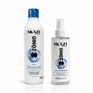 Kit Leave-in + Fluido Ozônio SKAZI 400ml + 250ml Proteção Térmica Revitalização Capilar Antifrizz em Oferta na Shopee
