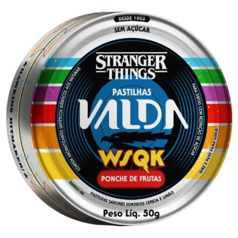 Pastilhas Valda Stranger Things Sabor Ponche de Frutas 50g