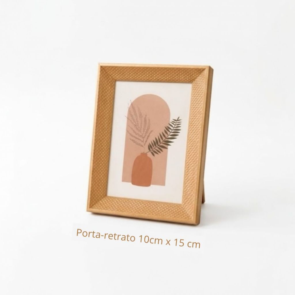 Porta Retrato Moldura Marfim ou Tabaco 10cm x 15cm em Poliestireno