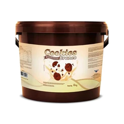Recheio Cookies Branco 4kg para Sorvetes, Bolos, Geladinhos e Gelados no Geral - Doremus