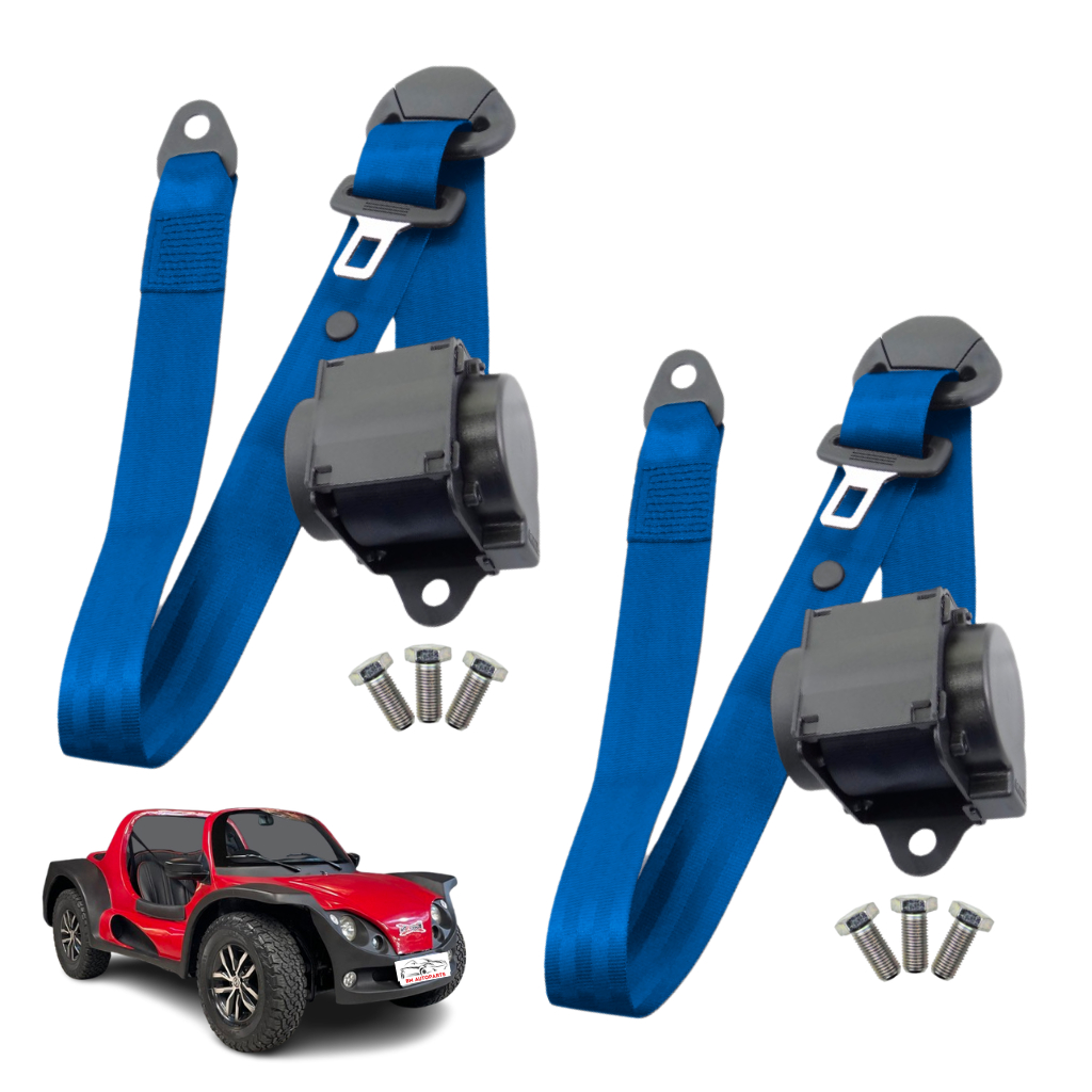 Kit 2 Cinto Segurança Retrátil Universal Dianteiro Ou Traseiro Passageiro Ou Motorista Bugue Buggy