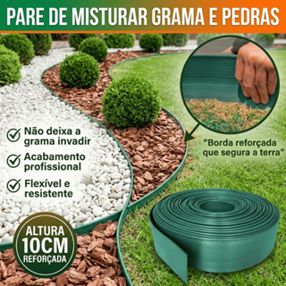 Limitador Grama Borda Reforçada Separador Organizador Jardim Flexível Resistente 10cm Altura em Oferta na Shopee