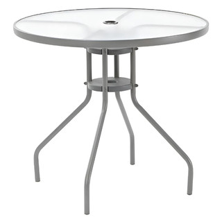 Mesa Redonda Elia Aço 70x80x80cm Resistente área externa Jardim Piscina Cinza Naterial Cinza
