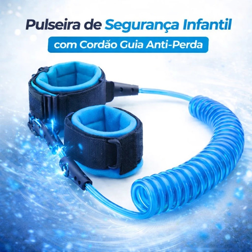 Pulseira de Segurança Infantil com Cordão Guia Anti-Perda para Criança e Bebê