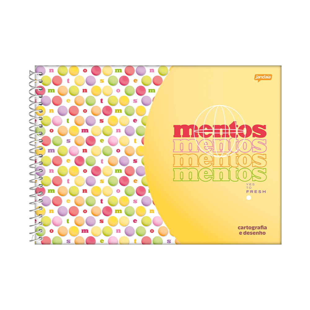 Caderno de Cartografia e Desenho Mentos (Jandaia)/Designer exclusivo/80 folhas/capa dura