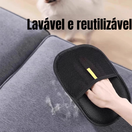 Kit com 1/2/3 Luva Tira Pelos de PET Escova Mágica Bidirecional Para Limpeza de Sofá, Cama e Roupas em Geral