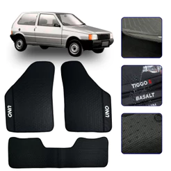 Jogo de Tapete Compatível com Uno 1985 1986 1987 a 2009 2010 2011 2012 2013 Kit Automotivo