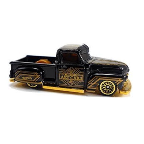 Hot Wheels caminhonete anos 50 La Troca Chevrolet black gold car picape rebaixada