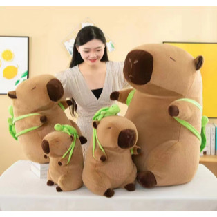 Brinquedo De Pelúcia Capivara 30cm/40cm/50cm Com Mochila Tartaruga /Com bola Fofo Criança, Fanwix